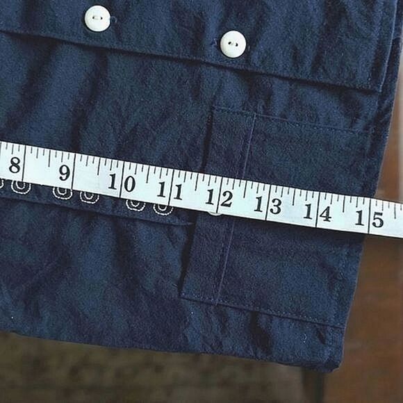 Kid's navy short sleeve Mexican guayabera shirt - Picture 9 of 9